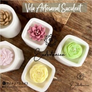 recuerdos vela artesanal suculenta cera soja abeja ecobotanica peru bautizo misa de difuntos bodas shower